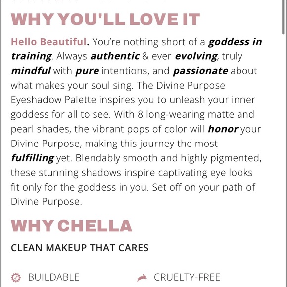 Chela Divine Purpose Eyeshadow Palette Limited Edition with travel Ipsy bag - Picture 6 of 14